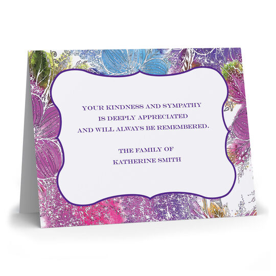 Purple Pansy Folded Sympathy Cards